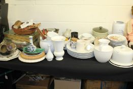 Collection of objects, to include a Cheese dish, plates, metal ware, matts etc, (qty)