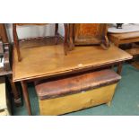 1970's teak draw leaf dining table, on turned legs, 130cm x 85cm