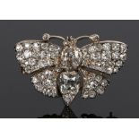 Edwardian diamond set butterfly brooch, with diamonds set throughout, an estimated total diamond