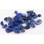 Collection of loose gemstones, lapis lazuli, at a total of 152 carats