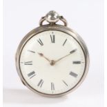 William IV silver open face pocket watch by Dwerrihouse of Berkeley Square, the case London 1830,