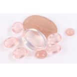 Collection of loose gemstones, pink topaz, each cabochon cut, at a total of 149.20 carats