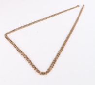 9 carat gold chain with clip end, 152cm long, 39.4g