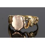 Victorian Scottish 18 carat gold signet ring, with a later applied head to the signet, 3.4 grams,