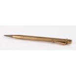 9 carat gold Mordan Everpoint propelling pencil, with vacant rectangular cartouche to the engine