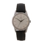 Omega Automatic gentlemans wristwatch, circa 1961, the signed silver dial with baton markers,