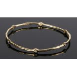 Ippolita 18 carat gold and diamond set bracelet, with six diamonds to the bracelet, 71mm diameter