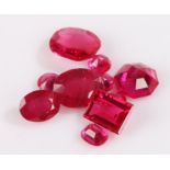 Collection of loose gemstones, rubies, at a total of 15.72 carats