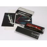 Collectors pens, to include a Concord pen with postcards and pad, a Benson & Hedges pen, British