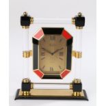 Hour Lavigne timepiece, quartz movement with a gilt signed dial, 15.5cm high