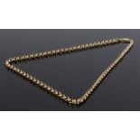 9 carat gold necklace, with a clasp end, 45.5cm long, 22.9 grams