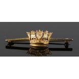 9 carat gold sweetheart brooch, Royal Navy & Merchant Services, 4.8 grams