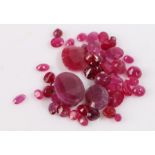 Collection of loose gemstones, rubies, at a total of 39.98 carats