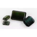 Collection of loose gemstones, each emerald cut, at a total of 20.44 carats