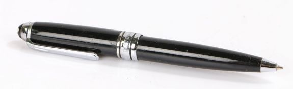 Mont Blanc Meisterstuck ball point pen, the black body with white metal mountsChips and surface