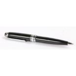 Mont Blanc Meisterstuck ball point pen, the black body with white metal mountsChips and surface