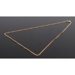 9 carat gold necklace, with clasp end, 56cm long, 7.2 grams