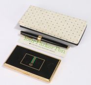 Parker fountain pen, with a Parker box, together with a Gucci cigarette case, (3)