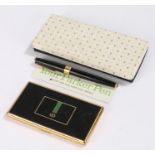 Parker fountain pen, with a Parker box, together with a Gucci cigarette case, (3)