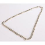 Silver chain link necklace, 46.5g