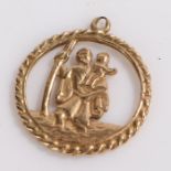 Unmarked yellow metal St. Christopher, 2.5g
