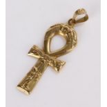18 carat gold Egyptian Ankh pendant, 3.1g