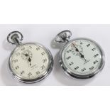 Two stop watches by Smiths and Waltham, crown wound, Smiths 50.5mm diameter, Waltham 51mm