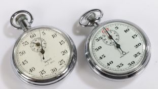 Two stop watches by Smiths and Waltham, crown wound, Smiths 50.5mm diameter, Waltham 51mm