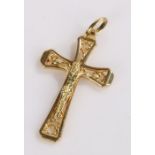 18 carat gold crucifix, 2.9g