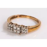 9 carat gold ring set with clear paste, ring size P 1/2, 2.9g