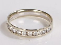 9 carat white gold and diamond half eternity ring, ring size R, 3g