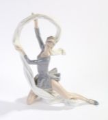 Nao porcelain figure depicting a dancing lady, 34cm high