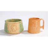 Festival of Britain, to include a mottled green bull dog bowl and a 1951 Bretby mug, AF (2)