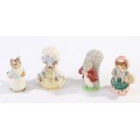 Beswick Beatrix potter figures, lady mouse, cousin Ribby, Timmy Tiptoes, Tabitha Twitchett (4)