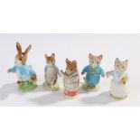 Five Beswick Beatrix Potter figures, Peter Rabbit, Tabitha Twitchitt, Tom Kitten, Tailor of