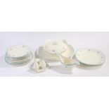 Midwinter Modern Fashion Shape dinner service, decorated with silver coloured snowflakes, to include