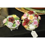 Royal Doulton and Royal Albert 'Old Country Roses' porcelain flower baskets, the Royal Albert