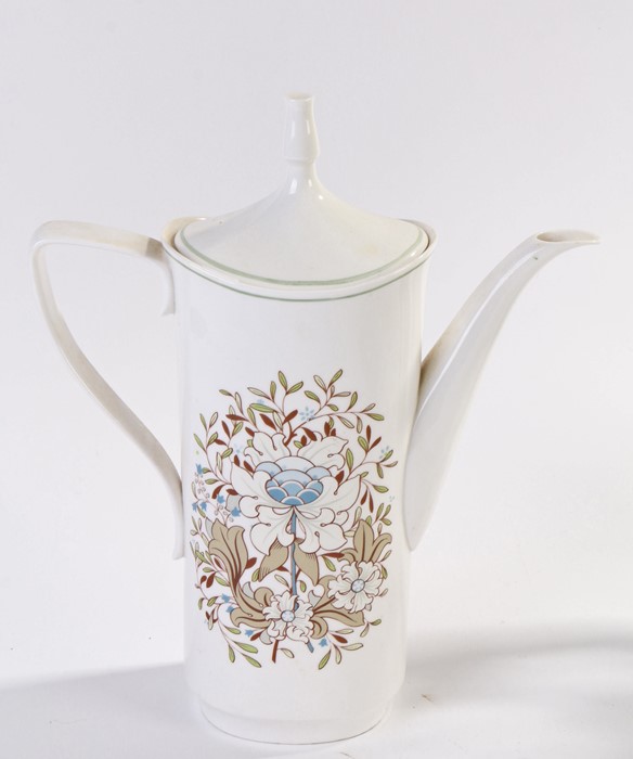 Spode Milkwood patttern coffee pot, 29cm high