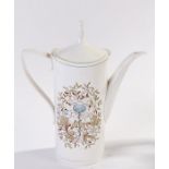 Spode Milkwood patttern coffee pot, 29cm high