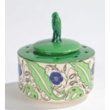 Royal Doulton posy holder, with a bird surmounting the flower and leaf body, the base with Royal