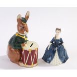 Royal Doulton "Bunnybank", D6615, 21cm high, Royal Doulton figure "Debbie", HN2385, 14.5cm high (2)