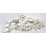 Wedgwood Beaconsfield porcelain part service, with cups and saucers, coffee cans, egg cup, plates,