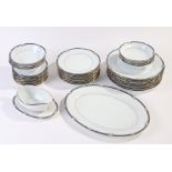 Noritake Impression pattern dinner service, to include oval meat plate, sauce boat and stand,