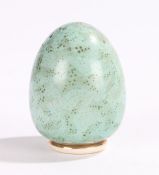 Macintyre Burslem pottery pepper, in the form of a turquoise egg, 6cm high