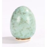 Macintyre Burslem pottery pepper, in the form of a turquoise egg, 6cm high