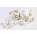 Collection of Aynsley porcelain, to include two Cottage Garden pattern pots and covers, bowl, cake