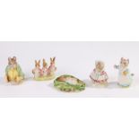 Five Beswick Beatrix Potter figures, Samuel Whiskers, Tabitha Twitchett, the old woman who lived