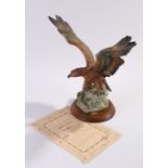 Capodimonte figure, "Eagle" by Giuseppe Armani, on a wooden plinth base, with certificate numbered