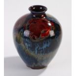 Royal Doulton Sung flambe vase, by Charles Noke and F. Allen, the body with blue and red mottled