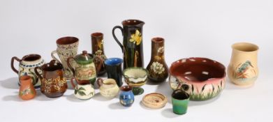 Collection of Torquay ware, to include a Longpark jug and teapot, Watcombe pottery pieces to include